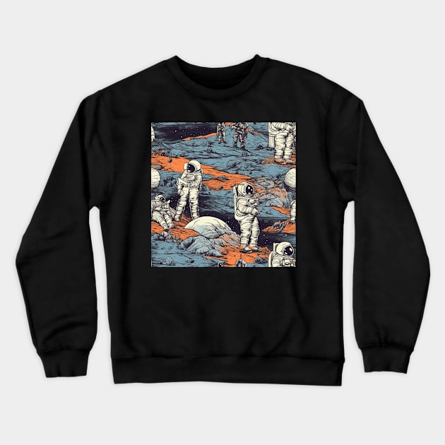 Astronaut Pattern Crewneck Sweatshirt by tommytyrer